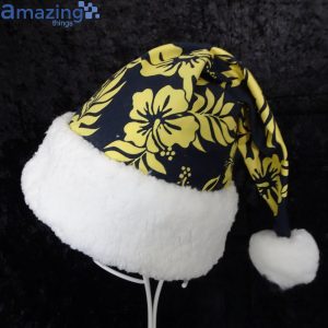 Hawaiian Tropical Leaves And Flowers Christmas Santa Hat For Adult And Child Product Photo 1