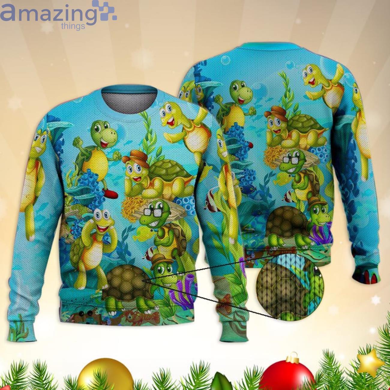 Hawaiian Turtle Blue Sea Funny Trending 3D All Over Printed Sweater Product Photo 1