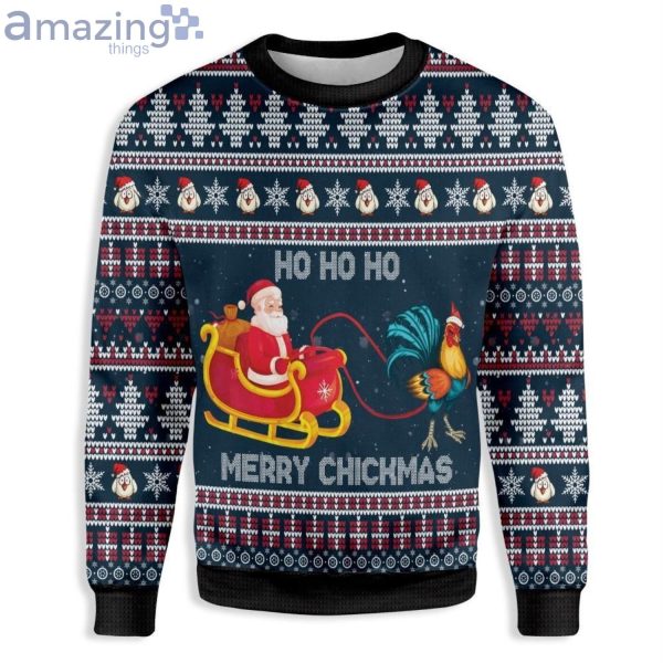 Ho Ho Ho Merry Chickmas Christmas Ugly Sweater Product Photo 1