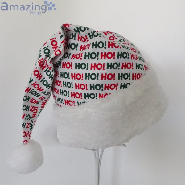 Ho Ho Ho Pattern Christmas Santa Hat For Adult And Child Product Photo 2