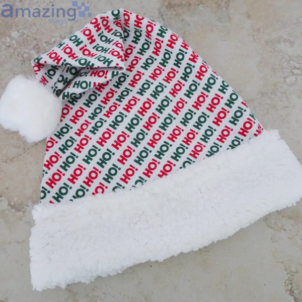 Ho Ho Ho Pattern Christmas Santa Hat For Adult And Child Product Photo 3