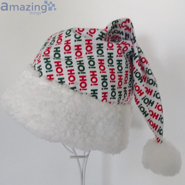 Ho Ho Ho Pattern Christmas Santa Hat For Adult And Child Product Photo 4