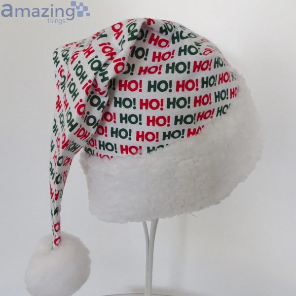 Ho Ho Ho Pattern Christmas Santa Hat For Adult And Child Product Photo 5