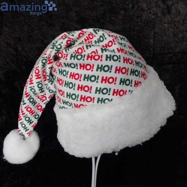 Ho Ho Ho Pattern Christmas Santa Hat For Adult And Child Product Photo 1