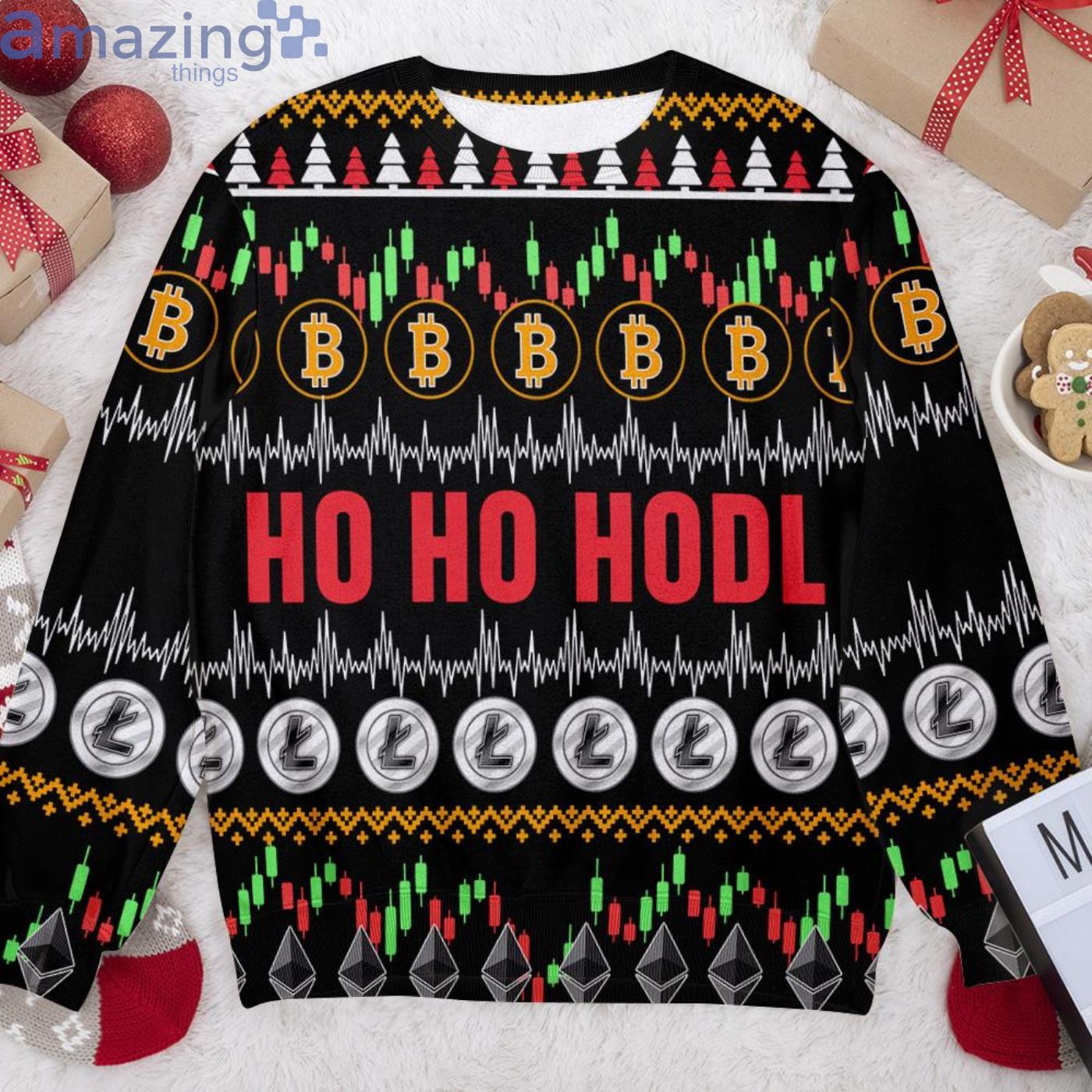 Ho Ho Hodl Crypto Currency Christmas Ugly Sweater image Ho Ho Hodl Crypto Currency Christmas Ugly Sweater Product Photo 2