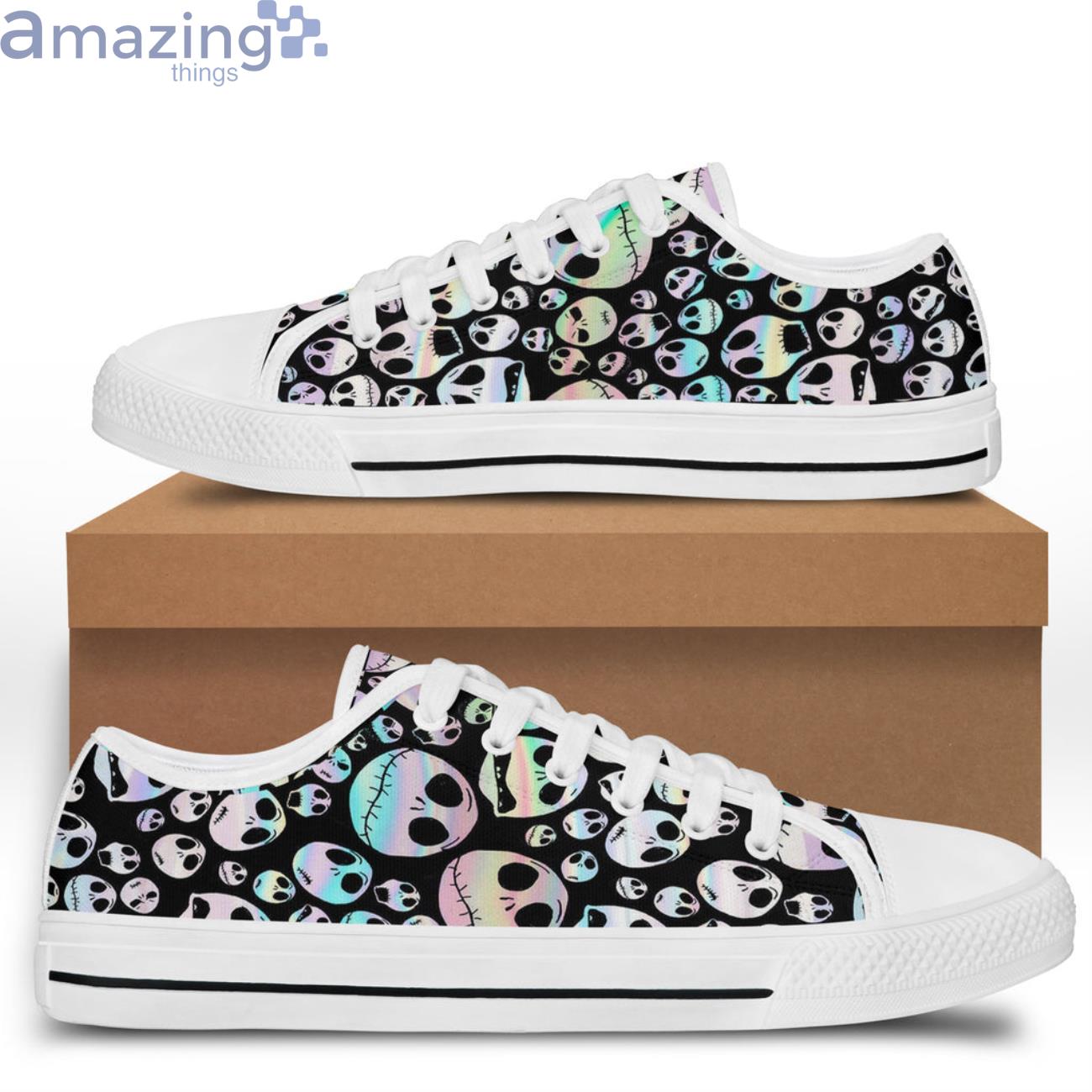 Hologram Jack Skellington Women Low Top Canvas Shoes Product Photo 1