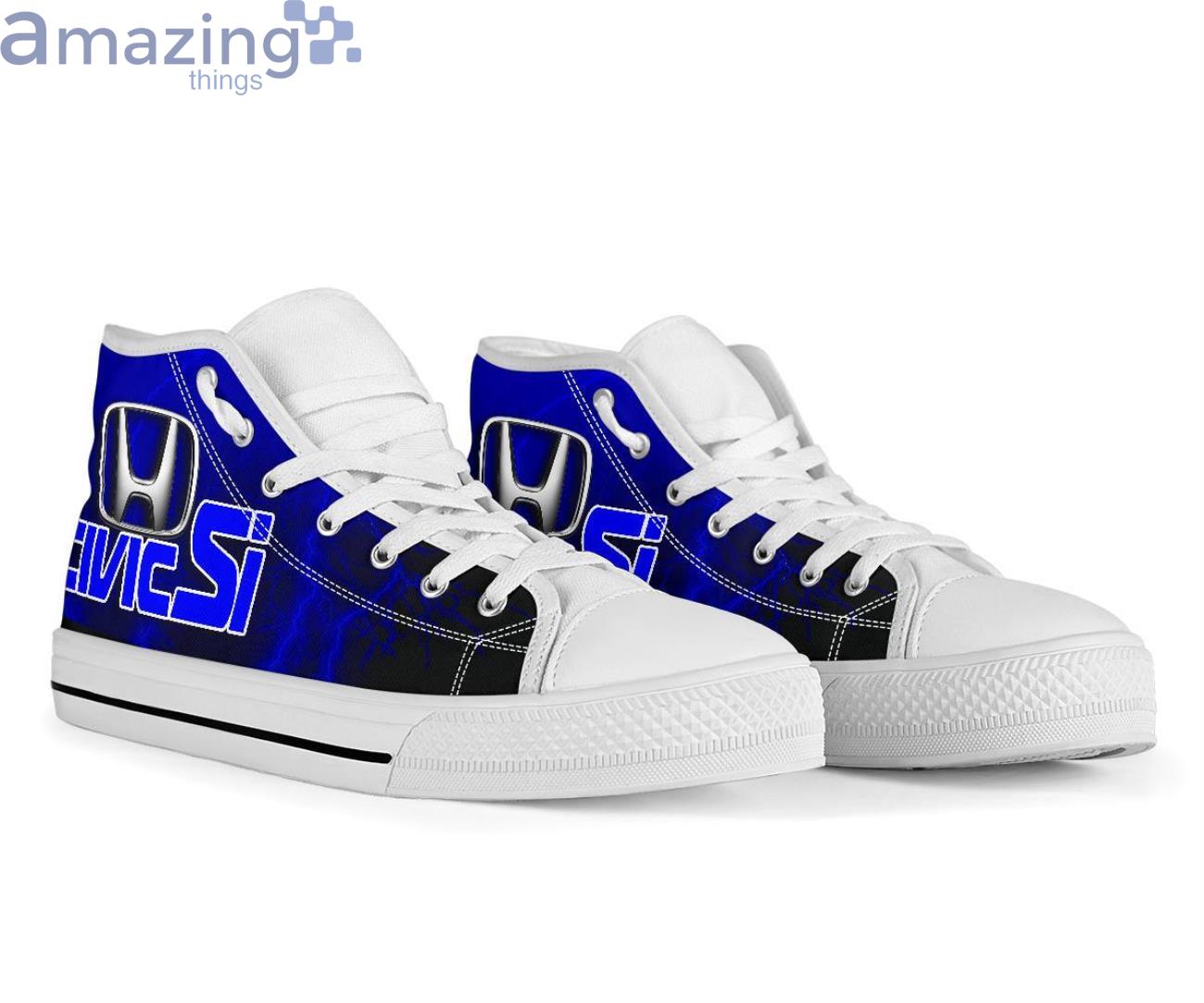 Honda Civic Si Thunder and Lightning Blue High Top Shoes image Honda Civic Si Thunder and Lightning Blue High Top Shoes Product Photo 8