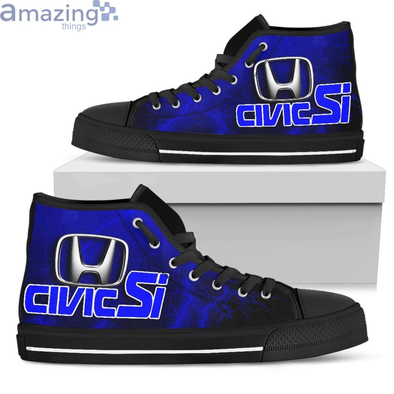 Honda Civic Si Thunder and Lightning Blue High Top Shoes Product Photo 1 Honda Civic Si Thunder and Lightning Blue High Top Shoes Product Photo 1