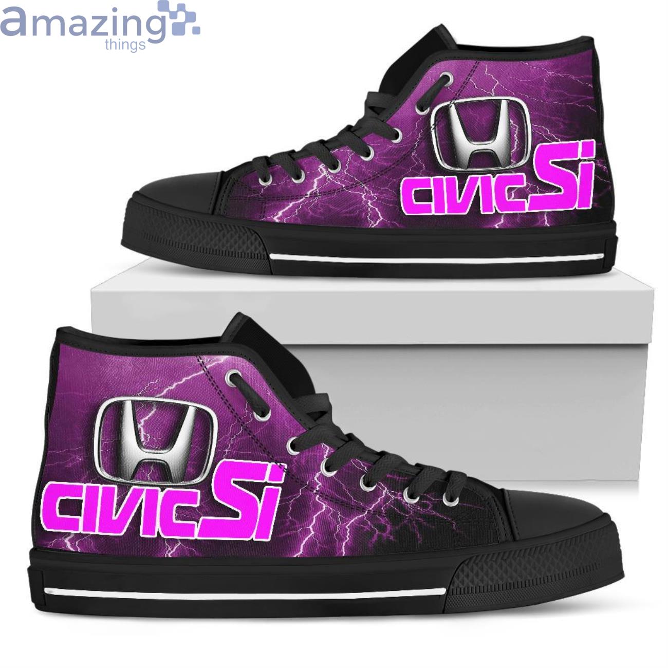 Honda Civic Si Thunder and Lightning Pink High Top Shoes Product Photo 1