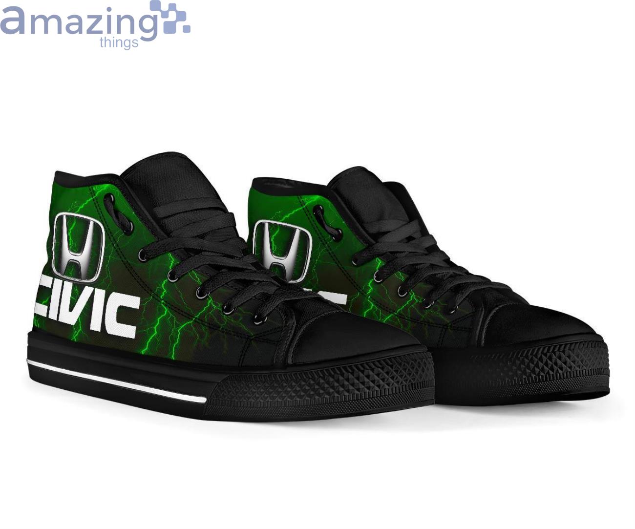 Honda Civic Thunder and Lightning Green High Top Shoes image Honda Civic Thunder and Lightning Green High Top Shoes Product Photo 3