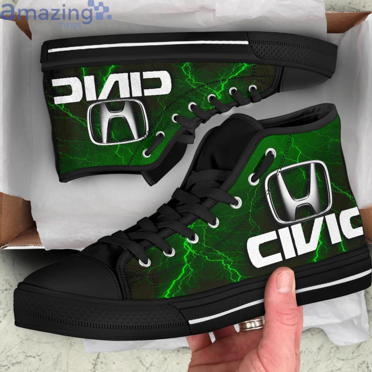 Honda Civic Thunder and Lightning Green High Top Shoes image Honda Civic Thunder and Lightning Green High Top Shoes Product Photo 6