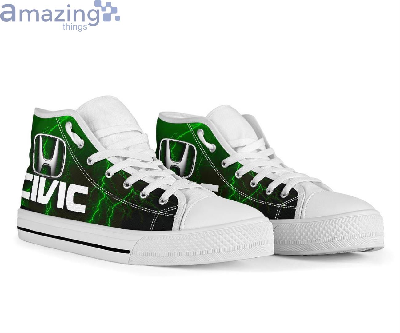 Honda Civic Thunder and Lightning Green High Top Shoes image Honda Civic Thunder and Lightning Green High Top Shoes Product Photo 8