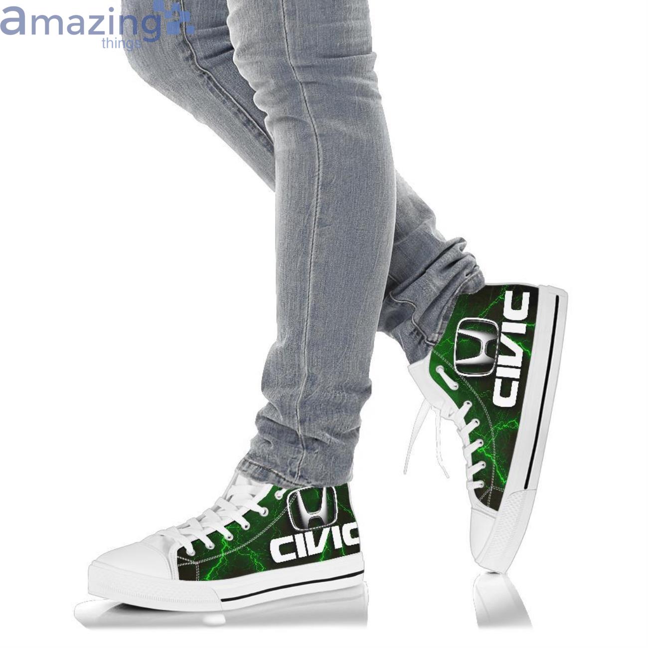 Honda Civic Thunder and Lightning Green High Top Shoes image Honda Civic Thunder and Lightning Green High Top Shoes Product Photo 10