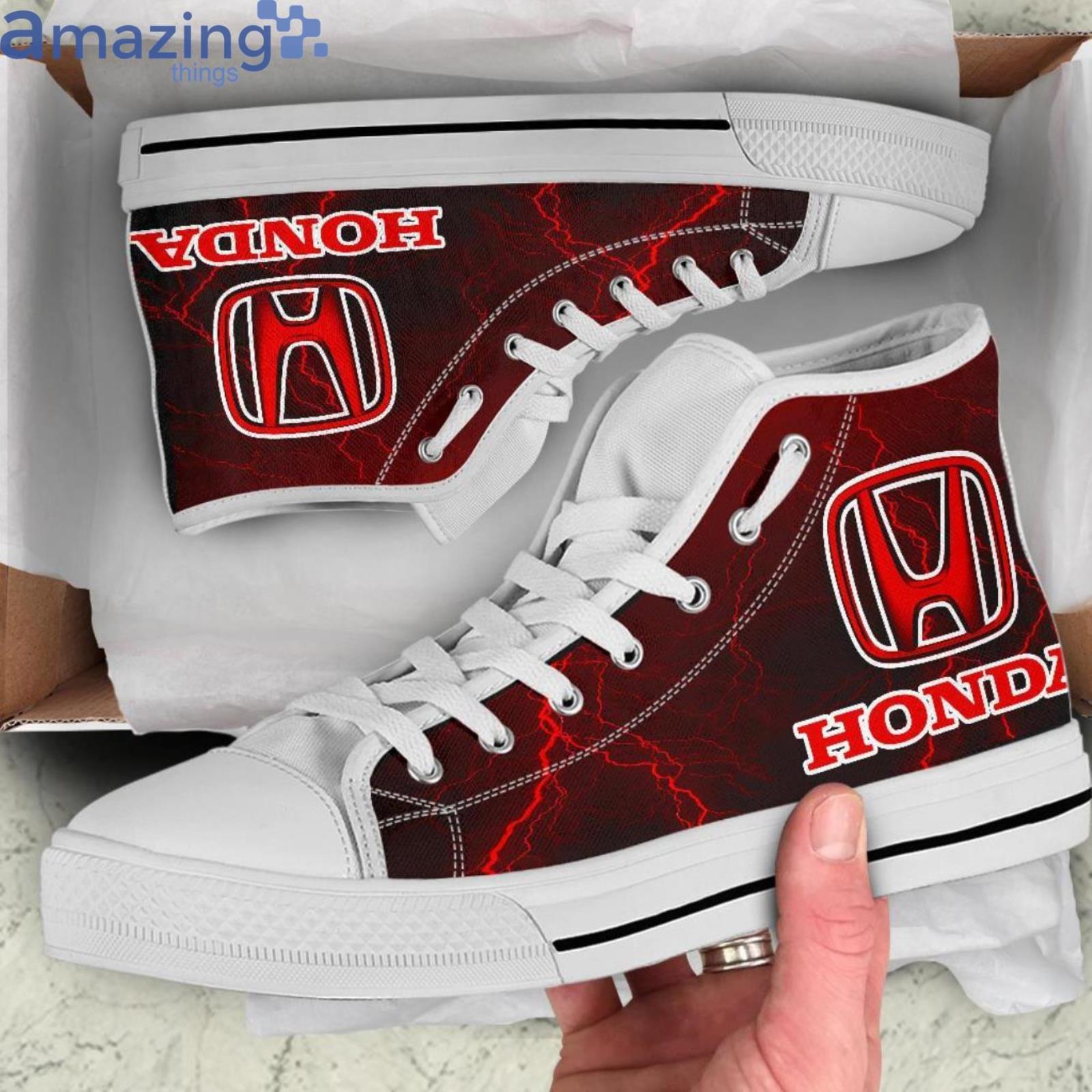 Honda Thunder and Lightning Red High Top Shoes image Honda Thunder and Lightning Red High Top Shoes Product Photo 2