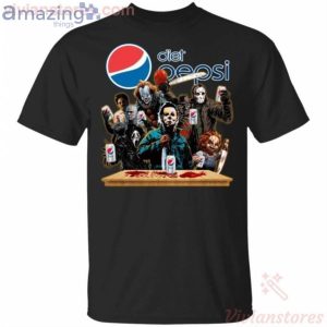 Horror Characters Drinking Diet Pepsi Funny T-Shirt Product Photo 1