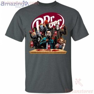 Horror Characters Drinking Dr Pepper Funny T-Shirt Product Photo 2