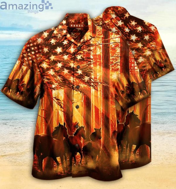 Horse Autum Hawaiian Shirt For Men And Womenproduct photo 1