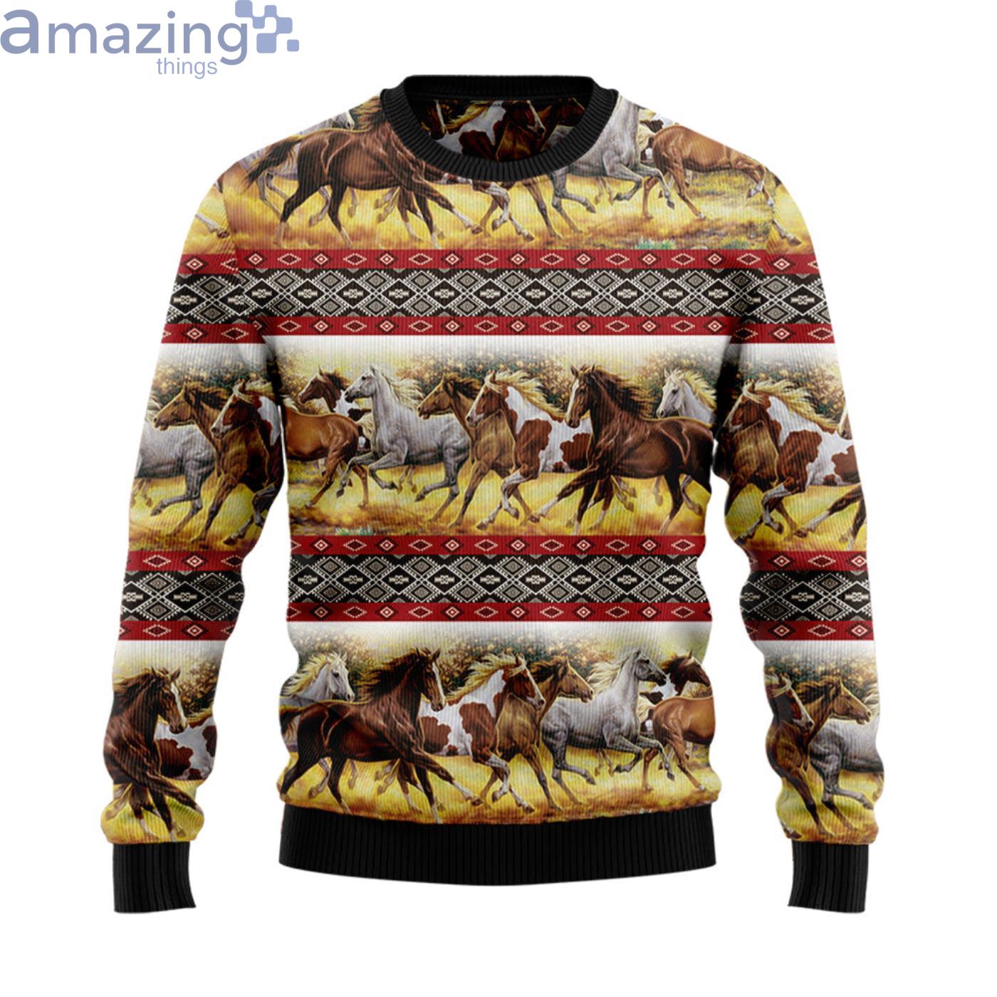Horse Native American Pattern Christmas Ugly Sweater Product Photo 1