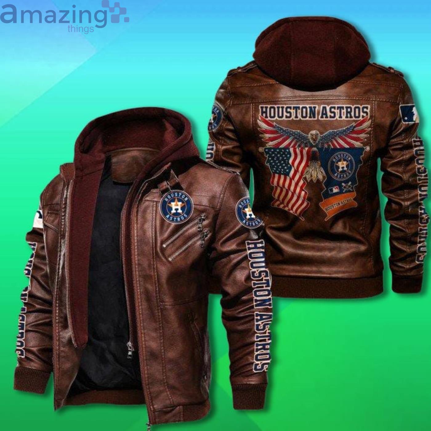 Houston Astros Eagle American Flag 2D Trending Leather Jacket image Houston Astros Eagle American Flag 2D Trending Leather Jacket Product Photo 2