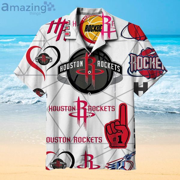 Houston Rockets Fans Gift Logo Sport Lover White Hawaiian Shirt Product Photo 1