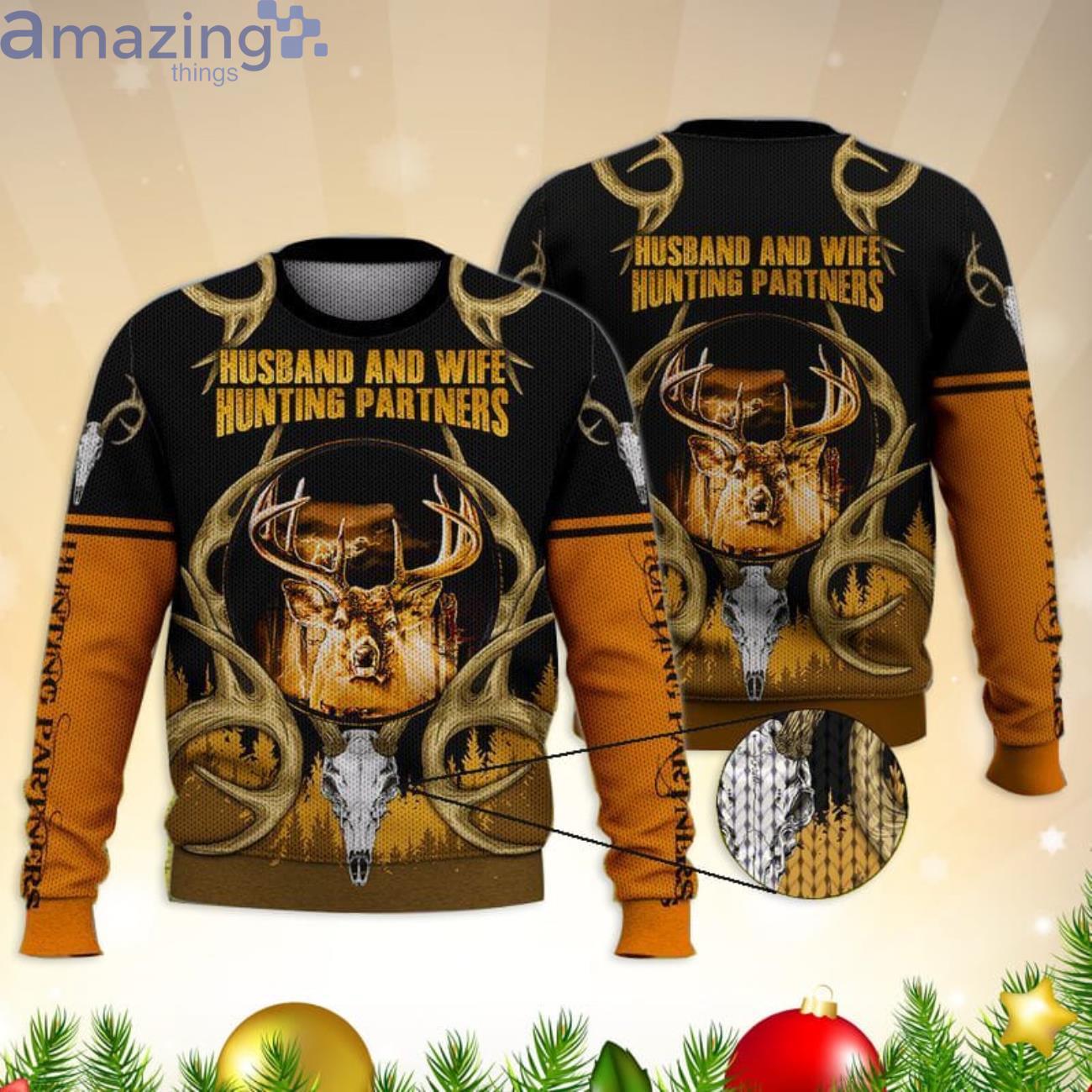 Husband And Wife Hunting Partners 3D All Over Printed Sweater Product Photo 1