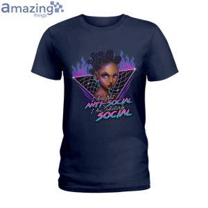 I Am Not Anti Social I'm Selectively Social Black Girls Ladies T-Shirt Product Photo 2