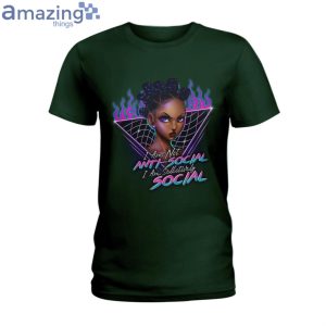 I Am Not Anti Social I'm Selectively Social Black Girls Ladies T-Shirt Product Photo 3