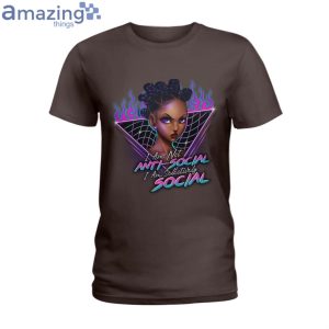 I Am Not Anti Social I'm Selectively Social Black Girls Ladies T-Shirt Product Photo 4