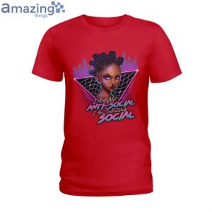 I Am Not Anti Social I'm Selectively Social Black Girls Ladies T-Shirt Product Photo 5