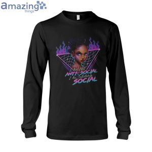 I Am Not Anti Social I'm Selectively Social Black Girls Ladies T-Shirt Product Photo 6