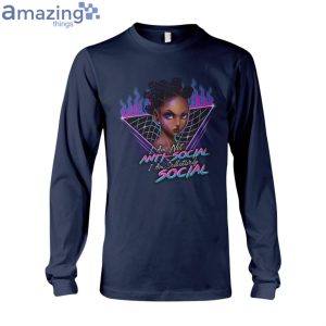 I Am Not Anti Social I'm Selectively Social Black Girls Ladies T-Shirt Product Photo 7