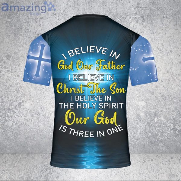 I Believe In God Father Christ Son Lion Jesus 3D T-Shirt Amazing Cross Christian Shirt Product Photo 2