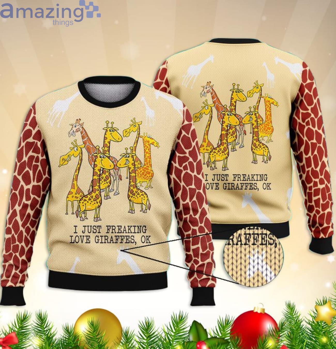 I Just Freaking Love Giraffes Ok All Over Printed For Giraffe Lovers 3D Sweater Product Photo 1