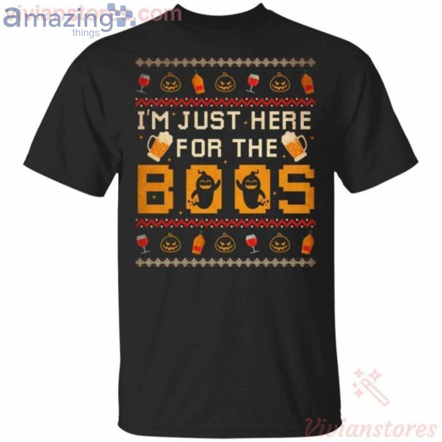 I'm Just Here For The Boos Drinking Halloween T-Shirt Product Photo 1