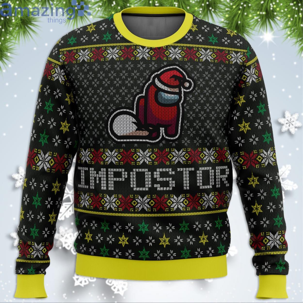 Impostor Among Us Funny Christmas Gift Ugly Christmas Sweater Product Photo 1
