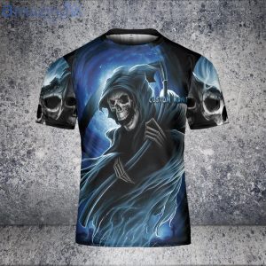 In We God Trust Driver Car TRucker Lover Skull Custom Name 3D T-Shirt Product Photo 3