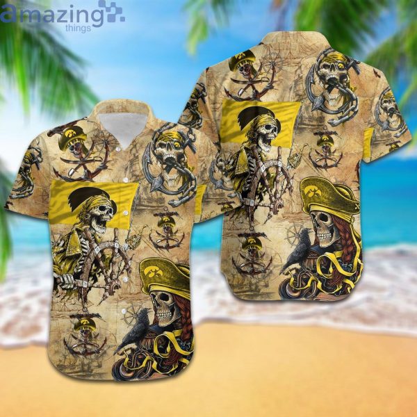 Iowa Hawkeyes Pirates Fans Pirates Skull Hawaiian Shirtproduct photo 1