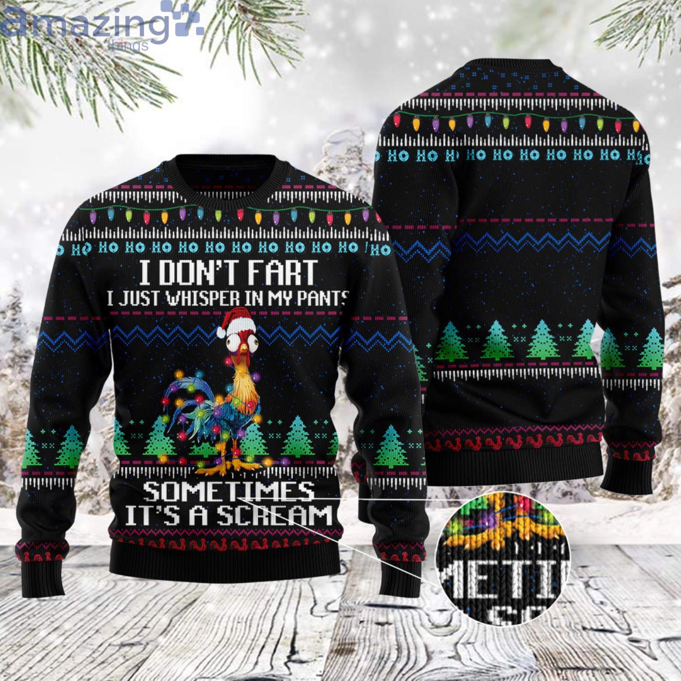 It's A Scream Chicken Christmas Ugly Sweater image Its A Scream Chicken Christmas Ugly Sweater Product Photo 4