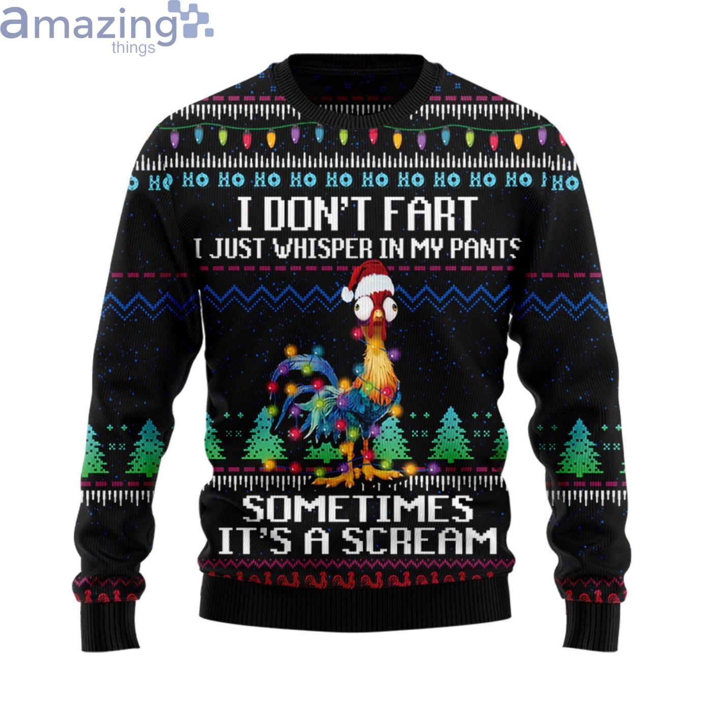 It's A Scream Chicken Christmas Ugly Sweater Product Photo 1
