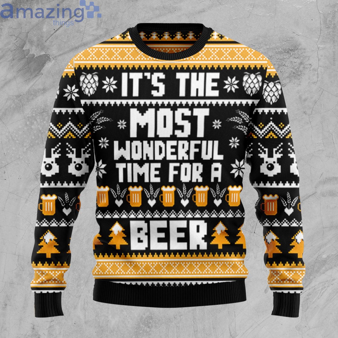 It's The Most Wonderful Time For A Beer Christmas Ugly Sweater image Its The Most Wonderful Time For A Beer Christmas Ugly Sweater Product Photo 4
