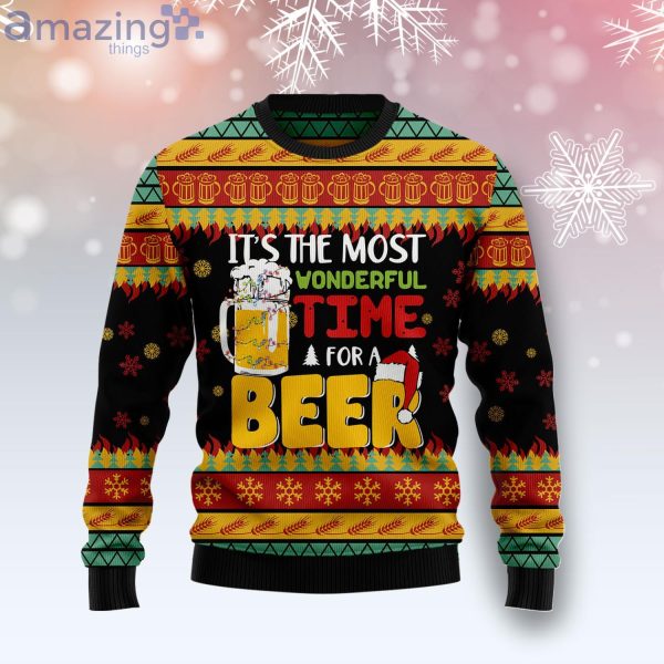 It's The Most Wonderful Time For A Beer Ugly Christmas Sweater Product Photo 1