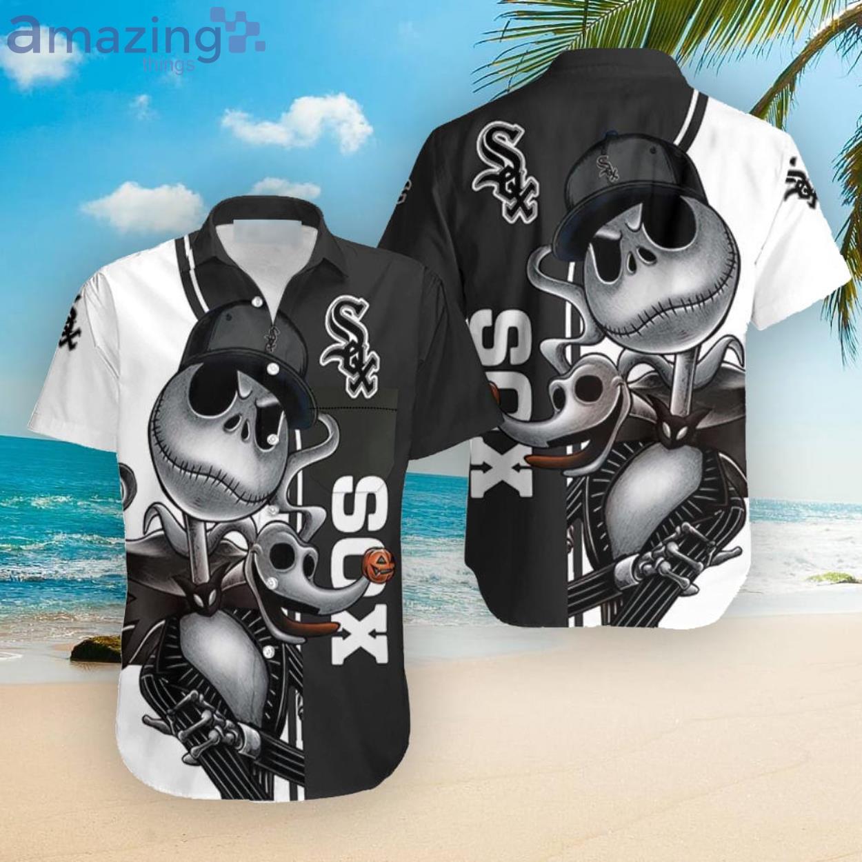 Jack Skellington And Zero Chicago White Sox Hawaiian Shirt Product Photo 1