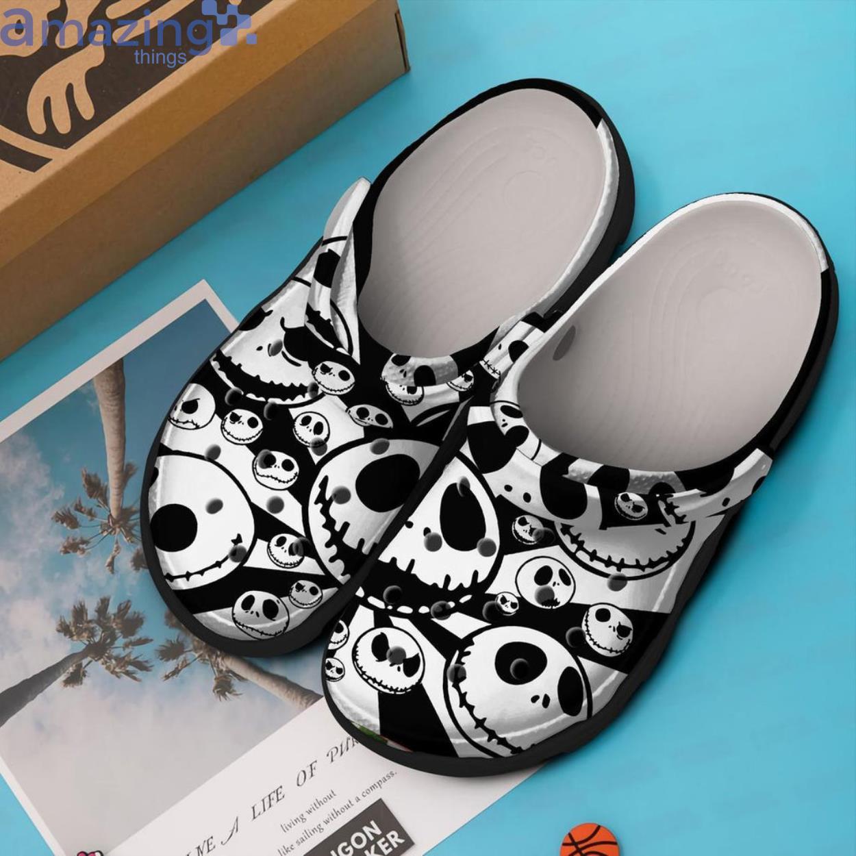 Jack Skellington Face Halloween Clog Shoes Product Photo 1