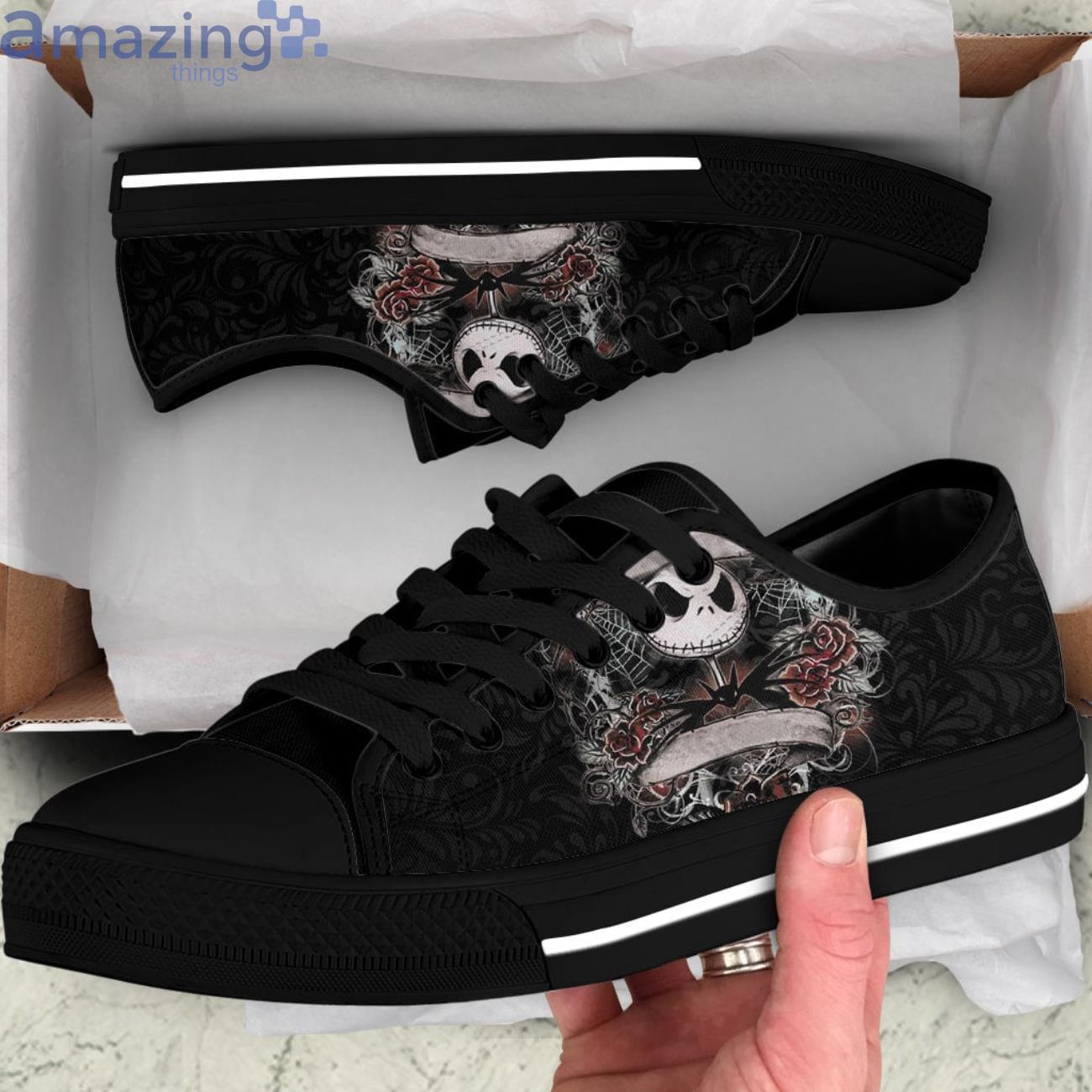 Jack Skellington Halloween Gift Low Top Canvas Shoes Product Photo 1