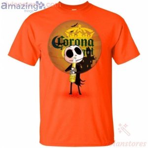 Jack Skellington Hold Corona Light Beer Halloween T-Shirt Product Photo 2