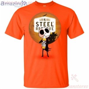 Jack Skellington Hold Steel Reserve Beer Halloween T-Shirt Product Photo 2