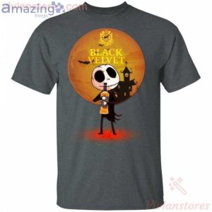 Jack Skellington Holding Black Velvet Canadian Whisky Halloween T-Shirt Product Photo 2