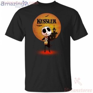 Jack Skellington Holding Kessler American Whisky Halloween T-Shirt Product Photo 1