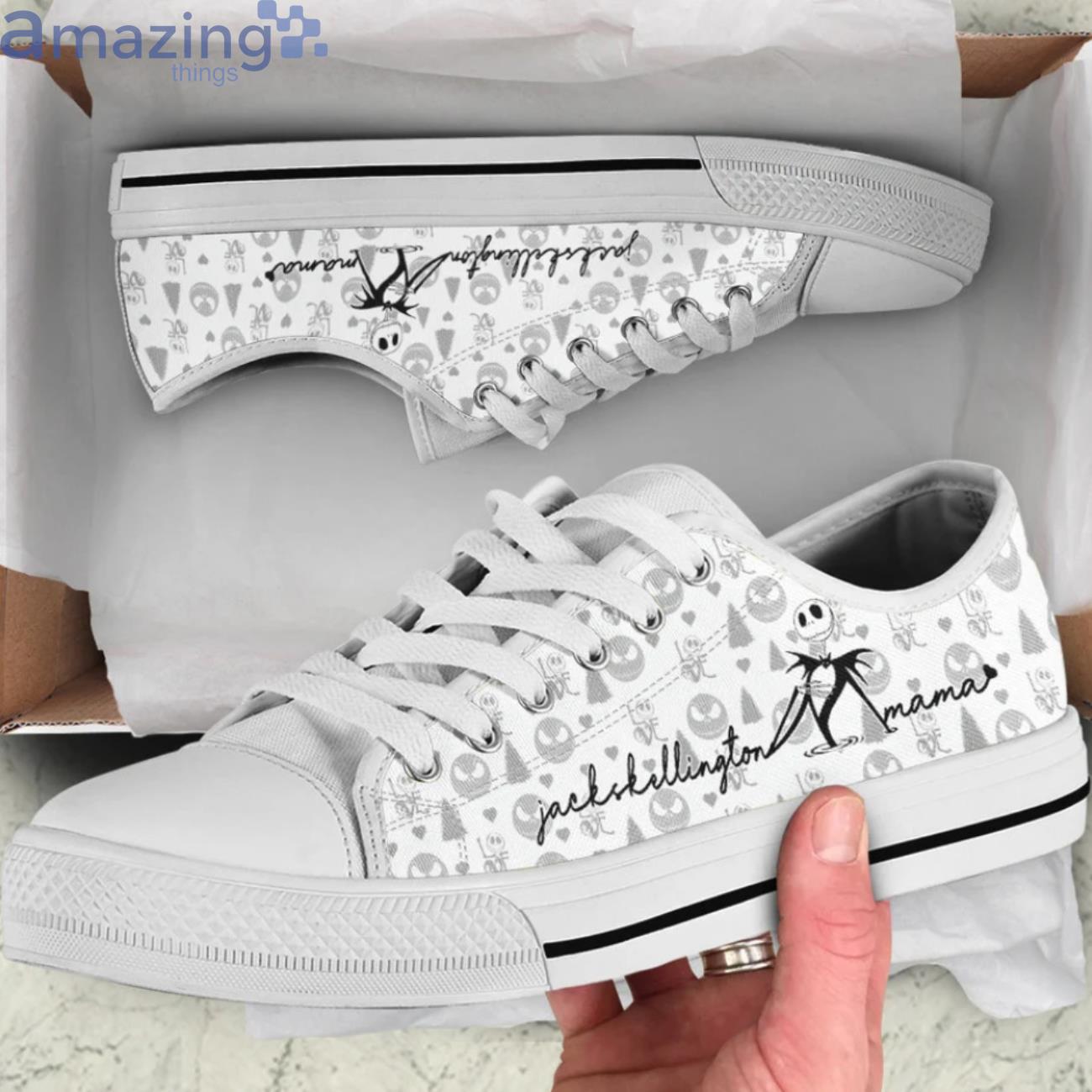 Jack Skellington Mama Low Top Canvas Shoes Product Photo 1