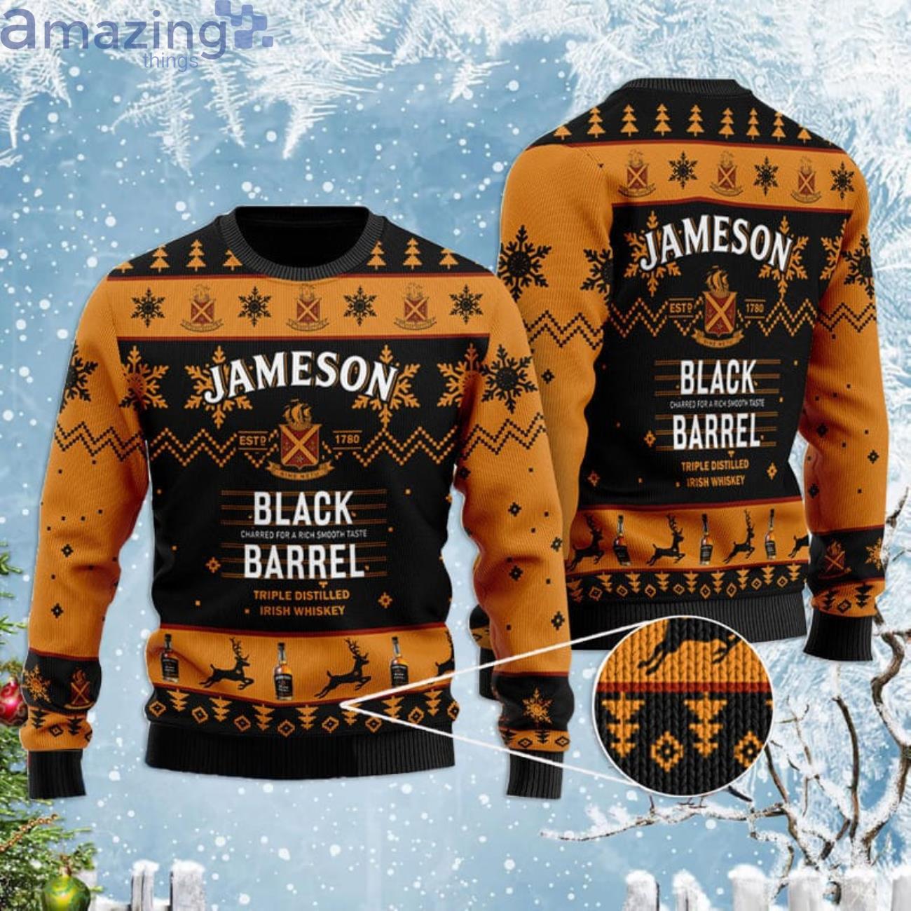 Jameson Black Barrel Whiskey Ugly Christmas Sweater Product Photo 1